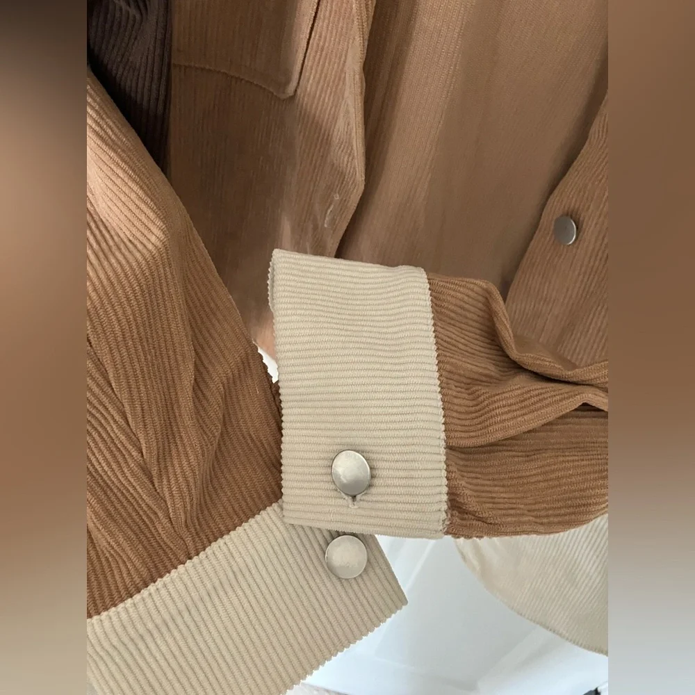 Color Block Fall Button Up Shirt - Picture 5 of 7